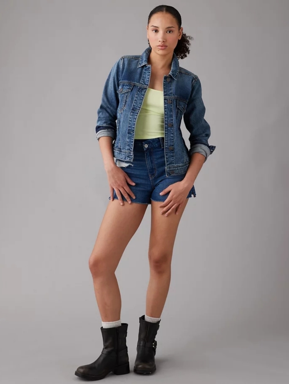 American Eagle Outfitters Dark Blue Women's Denim Jacket Medium - Picture 8 of 8